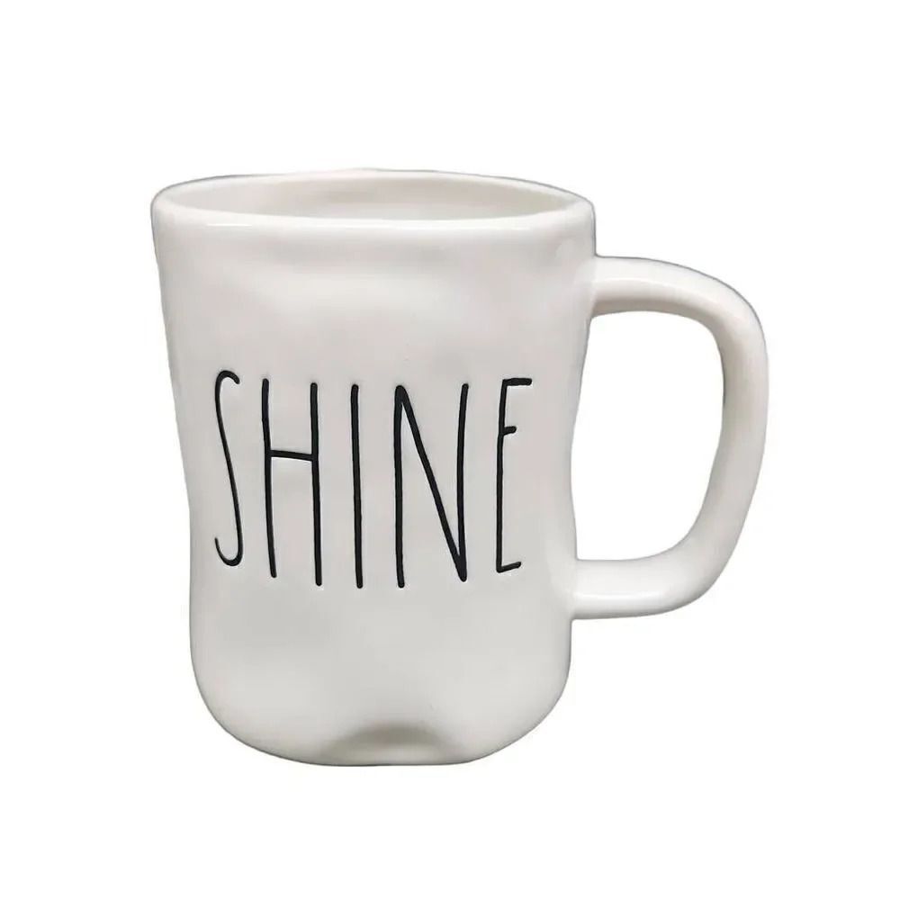 Rae Dunn Artisan Collection White Black Shine Coffee Mug